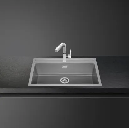 Lavello Incasso Standard VSGX860CT composto da particelle di granito e resina di Smeg