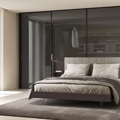 Letto matrimoniale con testiera in tessuto Venice Royal di Febal Casa