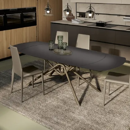 Sedia Elle completamente rivestita in pelle di Febal Casa