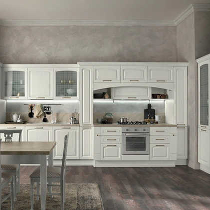 Cucina Classica lineare in legno laccato Gala Composizione 02 di Febal Casa