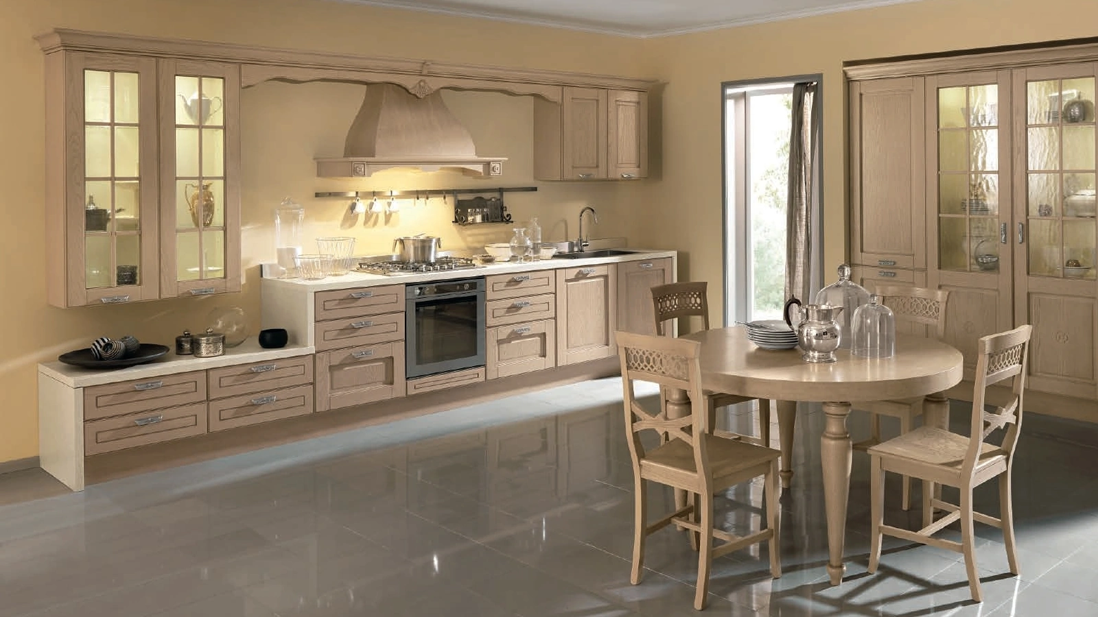 Cucina Classica lineare Imperial Charme in Frassino decapato antico Fiandre di Aran