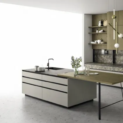 Cucina Design con isola Aspen composizione 6 di Doimo Cucine