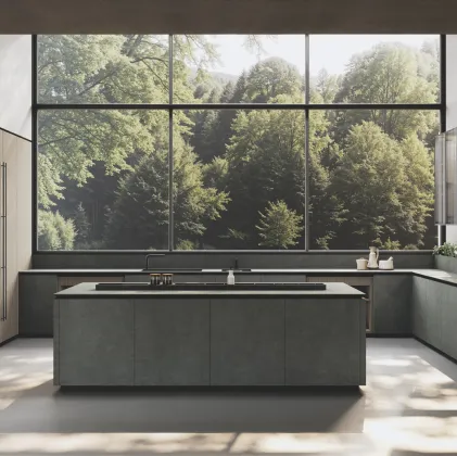 Cucina Design in bilaminato con isola Balance di Binova