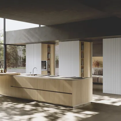 Cucina Design con isola Bluna Wey di Binova