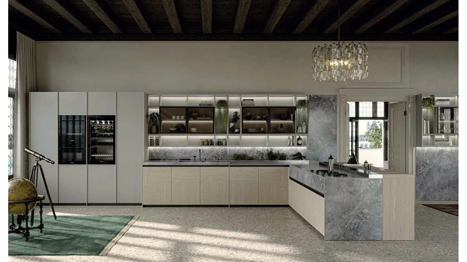 Cucina Design con penisola Loggia In 02 di Zampieri Cucine