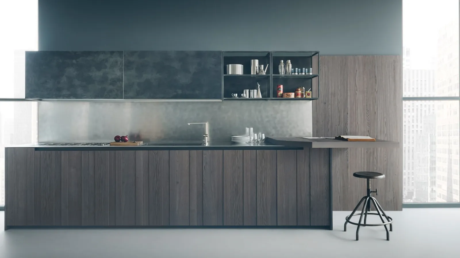 Cucina Design con penisola Fifty 02 di Zampieri Cucine