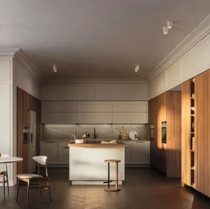 Cucina Moderna D23 Grigio e Noce di Doimo Cucine