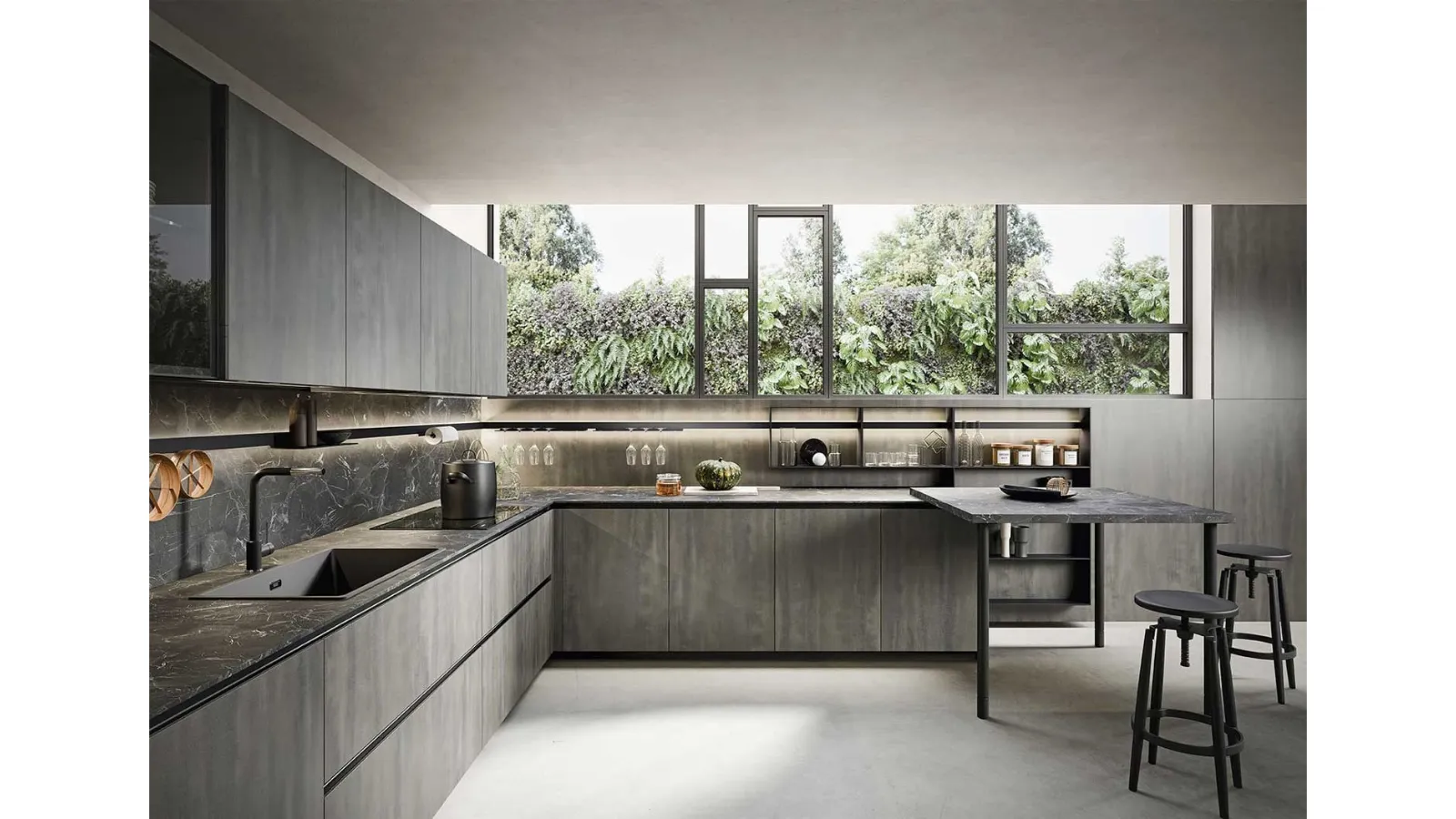 Cucina Moderna Emporio Lab con penisola di Dibiesse