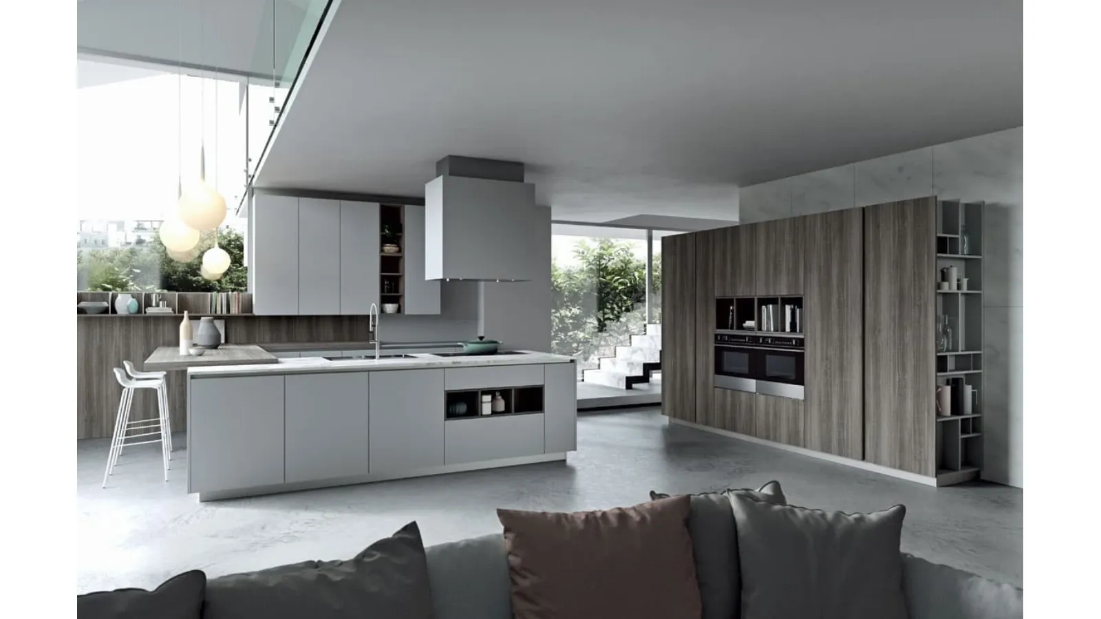 Cucina Moderna Emporio Lab con penisola di Dibiesse