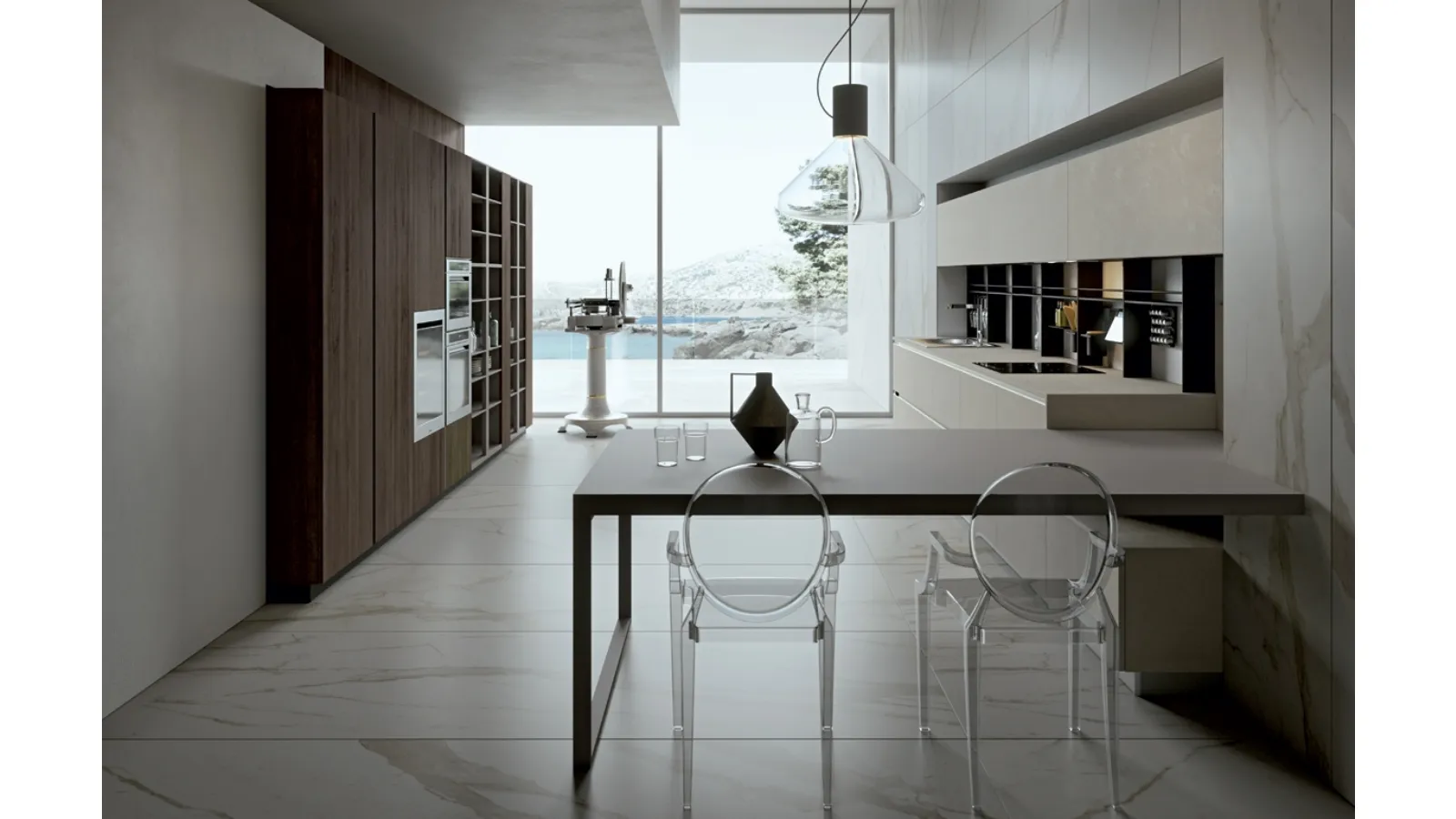 Cucina Moderna Emporio Time con penisola di Dibiesse