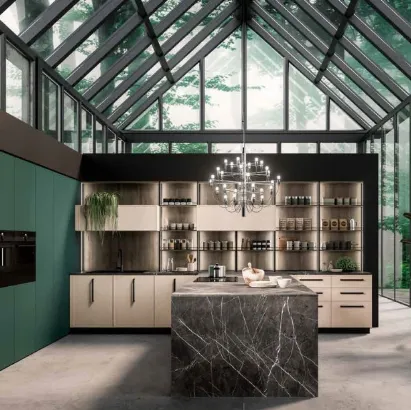 Cucina Moderna con isola Guadalupe 03 di Aran