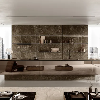 Cucina Moderna con isola Origina Anta Telaio Alluminio 01 di Febal Casa