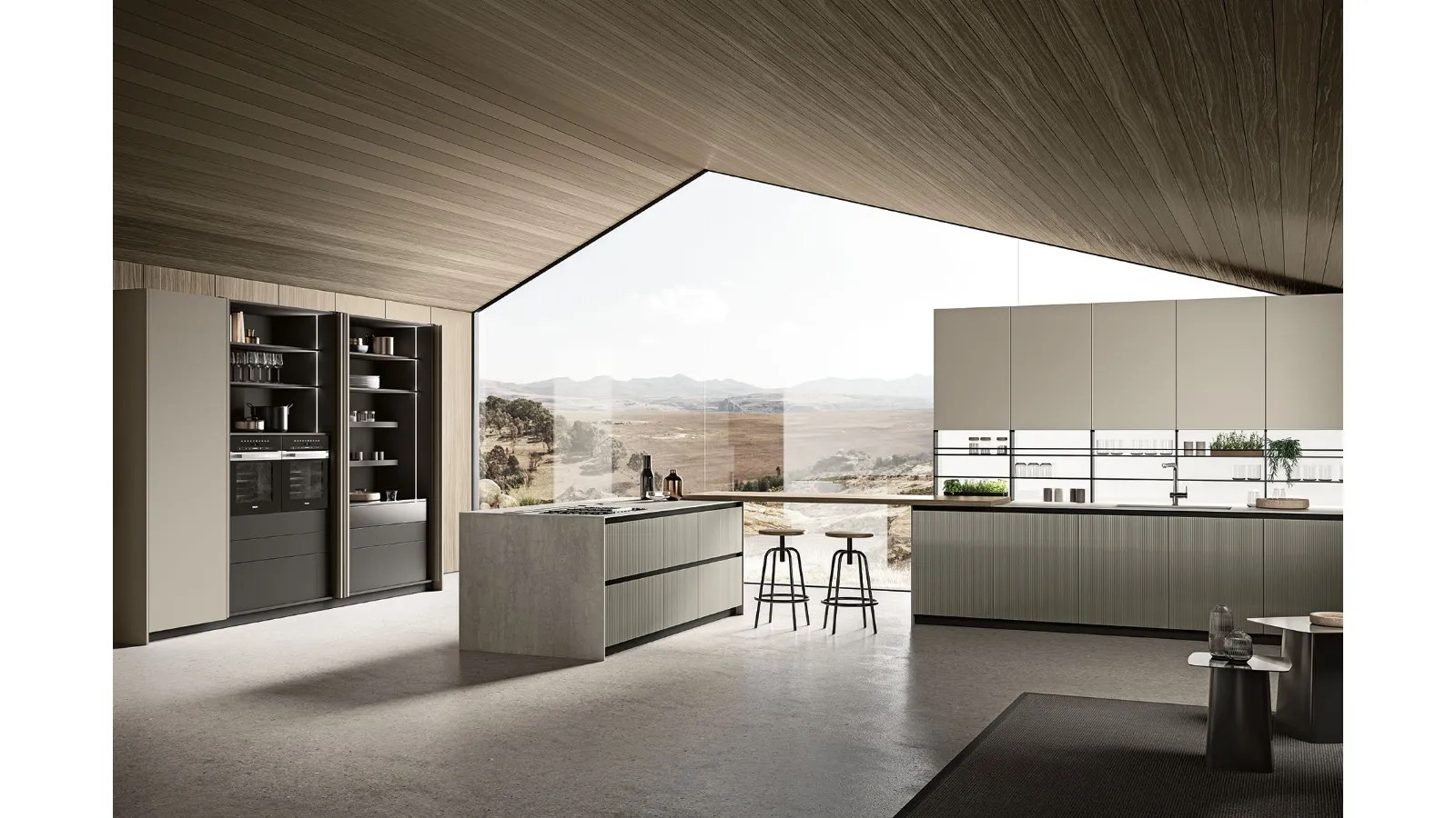 Cucina Moderna Origina Anta Telaio Alluminio 02 di Febal Casa