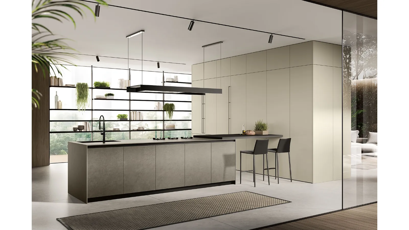 Cucina Moderna Origina Anta Telaio Alluminio 05 di Febal Casa