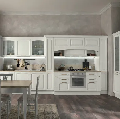 Cucina lineare Shabby Chic Gala 02 di Febal Casa